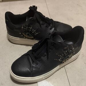 Kurt Geiger Black Sneakers with Embellished Eye Design